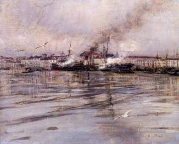  old Oil Painting - View of Venice scenery Giovanni Boldini